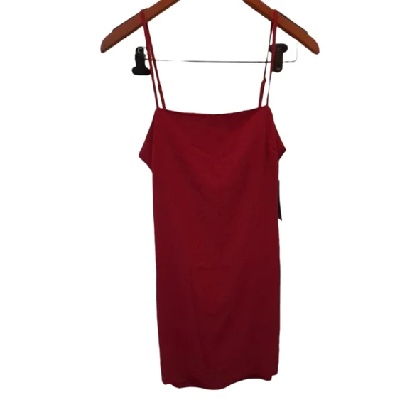 NEW Lulus Red Open Back Bow Spaghetti Strap Dress size L - Picture 2 of 6